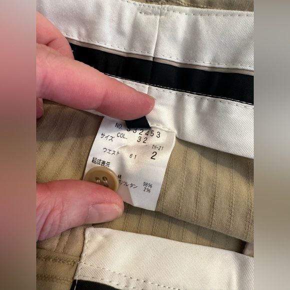 THEORY Spencer Dress Pants Trousers Odyssey Fabric Tan Khaki Beige Striped Flare - Picture 10 of 12